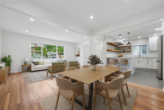 50 Christabel St, Lynbrook, NY 11563 - dining room featuring recessed lighting and light wood-type flooring