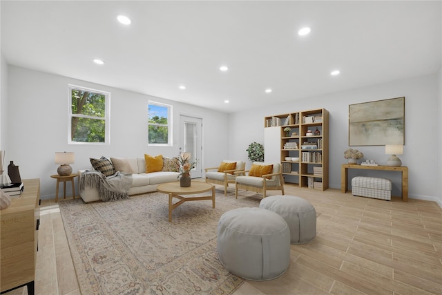 50 Christabel St, Lynbrook, NY 11563 - living area featuring recessed lighting and light wood-style flooring