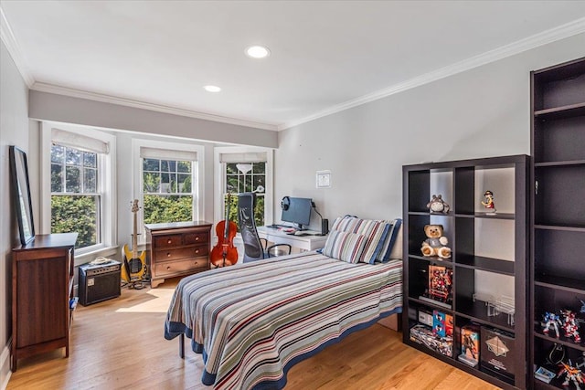 130 Sands Point Rd, Sands Point, NY 11050 - bedroom featuring crown molding, wood finished floors, and recessed lighting