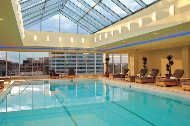1 Renaissance Sq Unit 10H, White Plains, NY 10601 - indoor community pool with a view of city