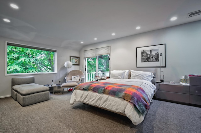 24 Cedar Ln, Sands Point, NY 11050 - bedroom with carpet floors, recessed lighting, and access to outside
