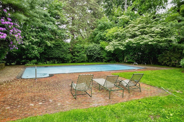 24 Cedar Ln, Sands Point, NY 11050 - view of pool with an empty pool, a yard, and a patio area