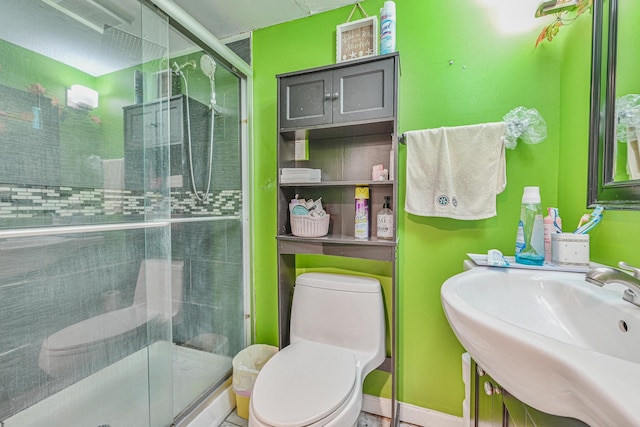 37 E Locust St, Central Islip, NY 11722 - full bathroom featuring toilet, a sink, and a stall shower