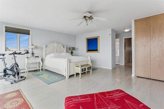 931A Oceanfront St, Long Beach, NY 11561 - bedroom with wood finished floors and ceiling fan
