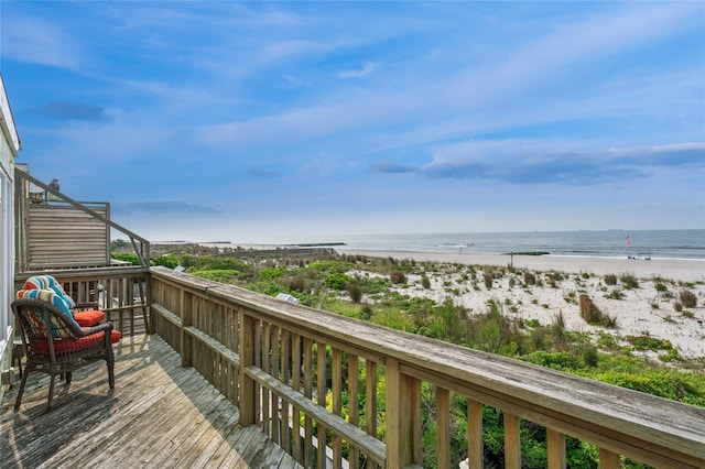 931A Oceanfront St, Long Beach, NY 11561 - wooden deck with view of water and beach