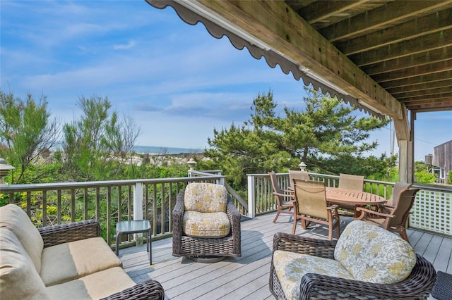 931A Oceanfront St, Long Beach, NY 11561 - wooden deck featuring outdoor dining area