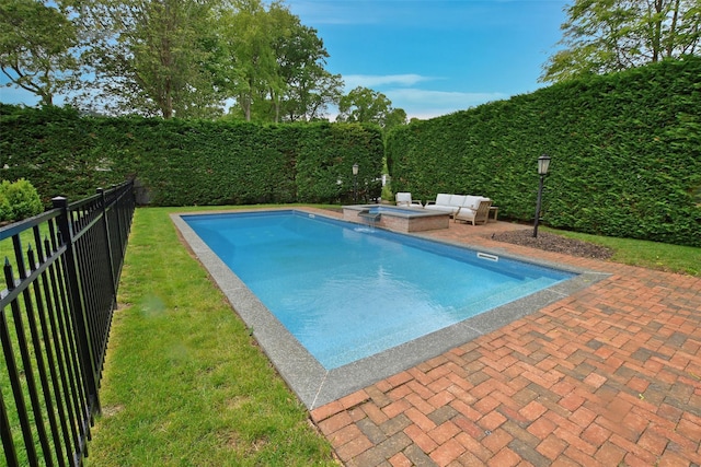 213 Glenwood Ln, Port Jefferson, NY 11777 - view of swimming pool with a pool with connected hot tub