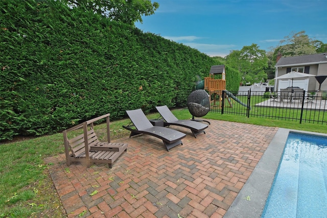 213 Glenwood Ln, Port Jefferson, NY 11777 - view of patio / terrace with a playground