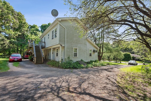 62 Buena Vista Rd, New City, NY 10956 - view of side of property with driveway, stairs, and a deck