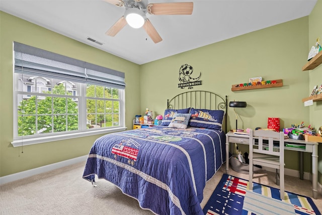 5005 John Hancock Ct Unit 100, New Windsor, NY 12553 - bedroom featuring baseboards, carpet, and ceiling fan