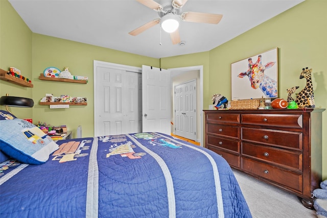 5005 John Hancock Ct Unit 100, New Windsor, NY 12553 - bedroom featuring carpet floors, ceiling fan, and a closet