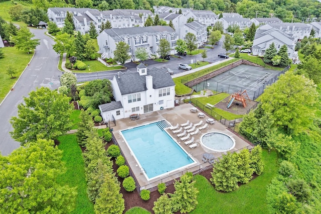 5005 John Hancock Ct Unit 100, New Windsor, NY 12553 - aerial view of a pool area