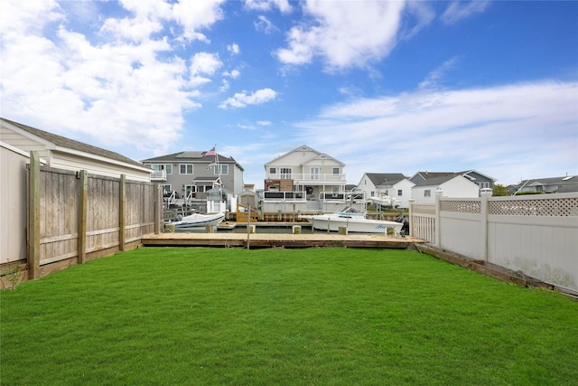 3680 Naomi St, Seaford, NY 11783 - view of yard with a boat dock, a residential view, and boat lift