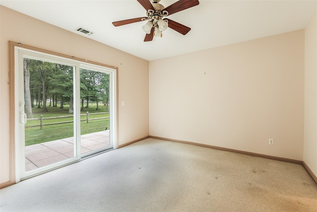 75 Madison Cir, Middle Island, NY 11953 - spare room featuring light carpet and ceiling fan