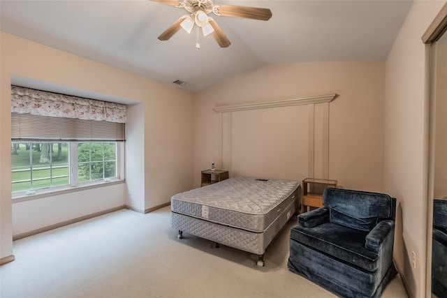 75 Madison Cir, Middle Island, NY 11953 - carpeted bedroom with lofted ceiling and a ceiling fan