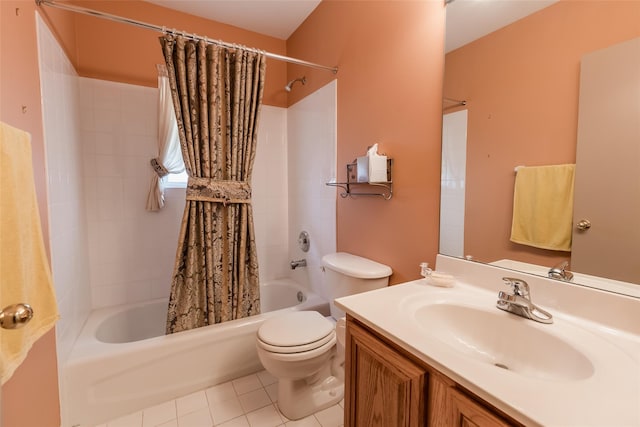 75 Madison Cir, Middle Island, NY 11953 - full bath featuring shower / bath combo with shower curtain, vanity, and tile patterned flooring