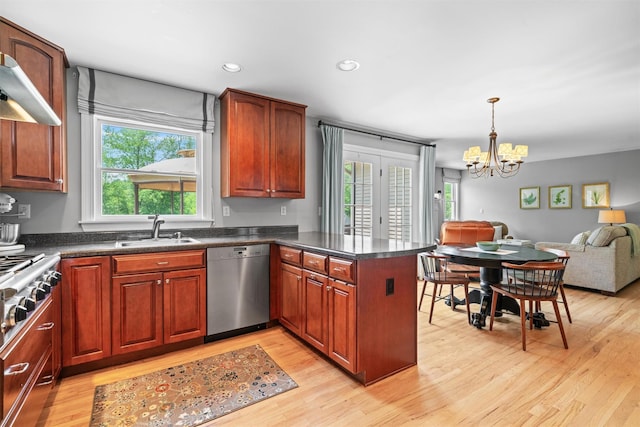 17 Jackson Ln, Campbell Hall, NY 10916 - kitchen featuring dishwasher, dark countertops, light wood-style flooring, open floor plan, and recessed lighting