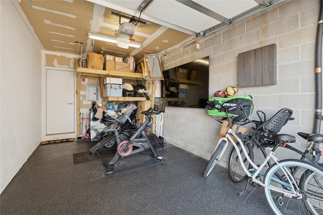 149 Monroe Blvd Unit 149, Long Beach, NY 11561 - workout room with a garage and concrete block wall