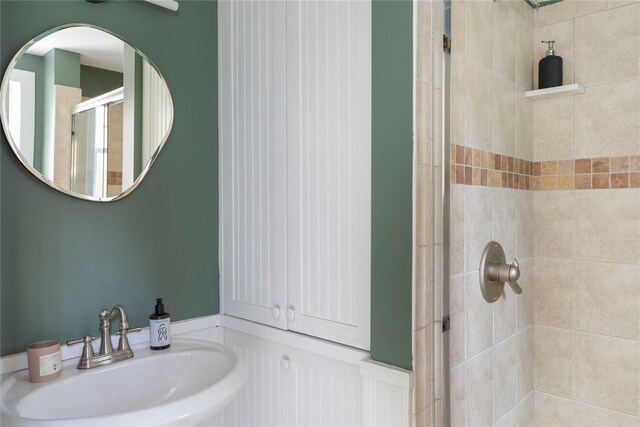 57 Dellenbaugh Rd, Cragsmoor, NY 12566 - bathroom featuring a sink and a shower stall