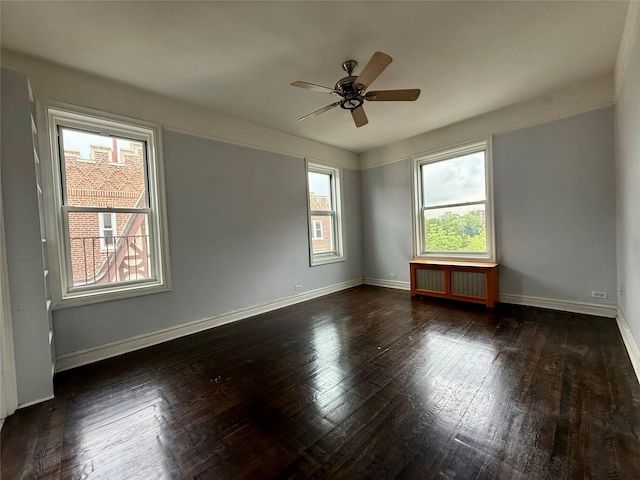 1440 Midland Unit 5F, Bronxville, NY 10708 - unfurnished room featuring radiator heating unit, a ceiling fan, hardwood / wood-style flooring, and baseboards