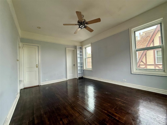 1440 Midland Unit 5F, Bronxville, NY 10708 - empty room featuring wood-type flooring, ceiling fan, and baseboards