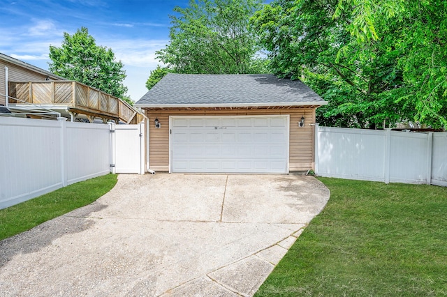 49 Rainbow Ln, Levittown, NY 11756 - detached garage featuring a gate
