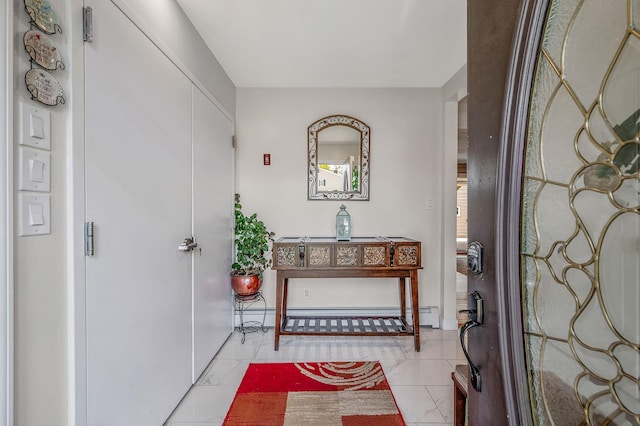 49 Rainbow Ln, Levittown, NY 11756 - entrance foyer featuring light marble finish flooring