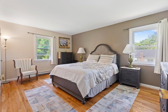 2975 Rte 9, Cold Spring, NY 10516 - bedroom featuring light wood-type flooring, baseboards, and a baseboard radiator