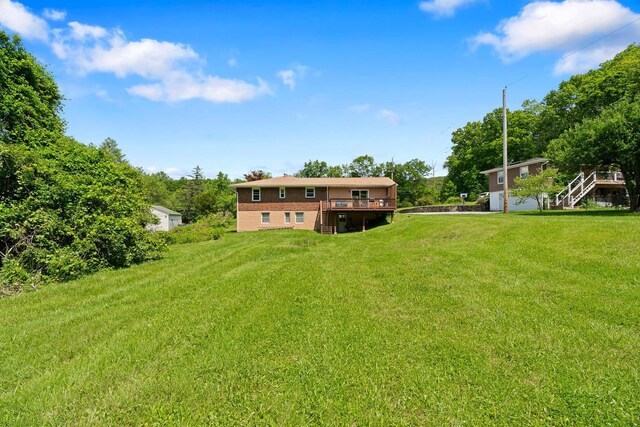 2975 Rte 9, Cold Spring, NY 10516 - view of green lawn featuring stairs and a deck