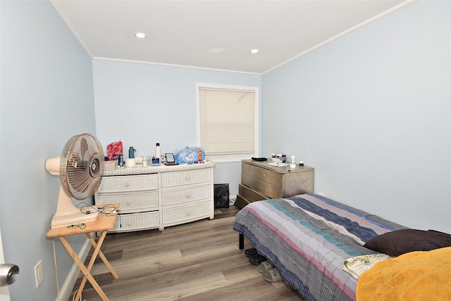 1330 William Floyd Pkwy, Shirley, NY 11967 - bedroom with ornamental molding, wood finished floors, and recessed lighting