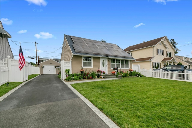 42 Ketcham Ave, Hicksville, NY 11801 - view of front facade with a garage, roof with shingles, and an outbuilding