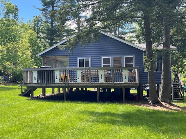 23 N Seminole Trl, Bethel, NY 12778 - back of house featuring a deck and a yard