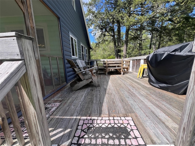 23 N Seminole Trl, Bethel, NY 12778 - wooden deck featuring area for grilling
