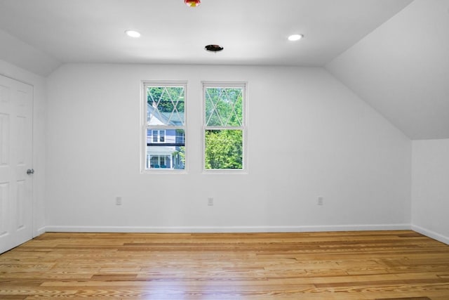 7 Lake St, Monticello, NY 12701 - bonus room featuring light wood-type flooring, lofted ceiling, baseboards, and recessed lighting