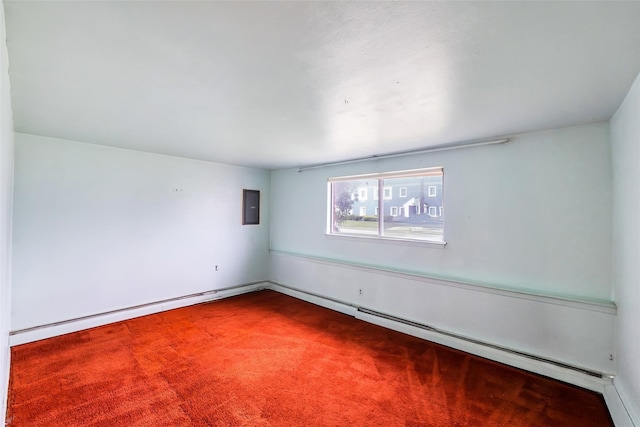 65 Cedar Ct, Copiague, NY 11726 - empty room featuring carpet flooring and electric panel
