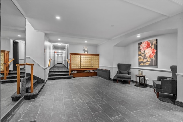 60 Locust Ave Unit 610, New Rochelle, NY 10801 - community lobby featuring recessed lighting, stairs, and ornamental molding