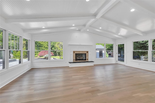 38 Cottontail Rd, Melville, NY 11747 - unfurnished living room with recessed lighting, light wood-type flooring, baseboards, and a glass covered fireplace