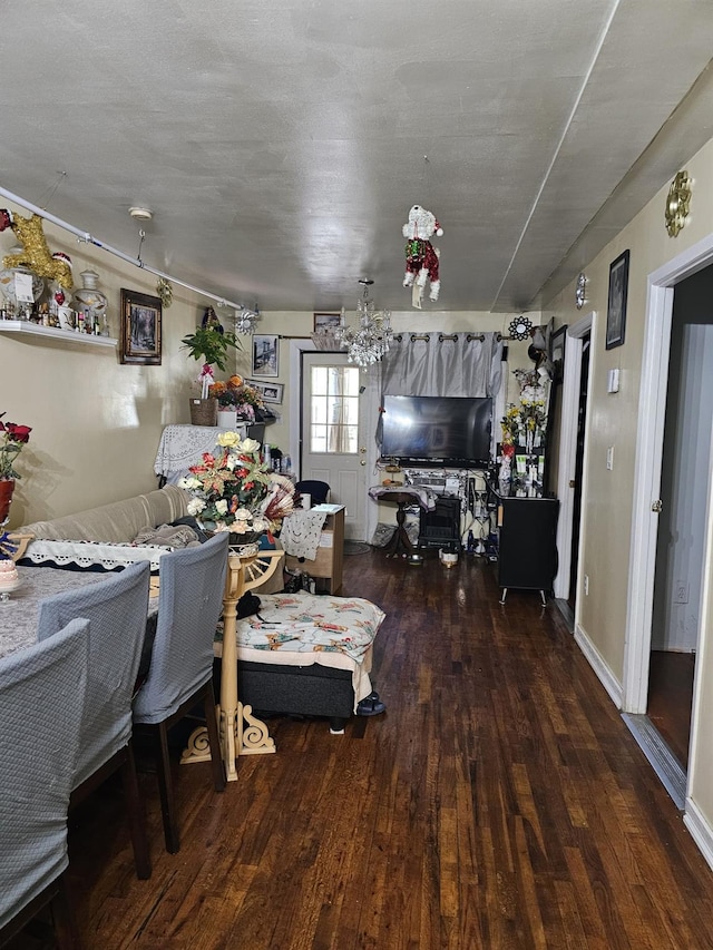 5824 Van Cleef St, Corona, NY 11368 - dining room with a chandelier and wood finished floors