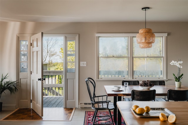 877 Shandelee Rd, Livingston Manor, NY 12758 - dining space with baseboard heating