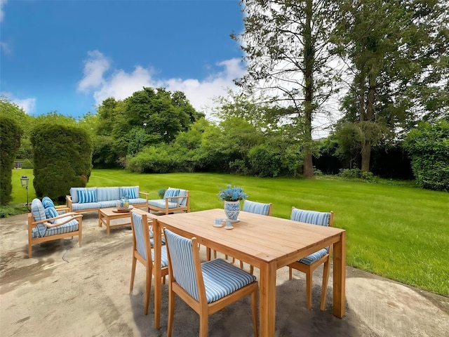 19 Erin Ln, East Setauket, NY 11733 - view of patio featuring outdoor lounge area and outdoor dining space