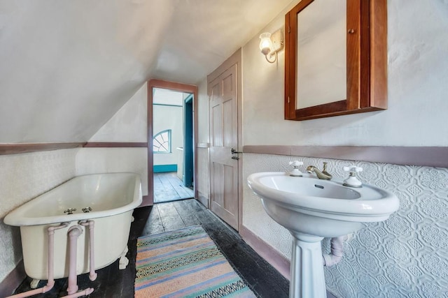 201 E Broadway Prt, Jefferson, NY 11777 - bathroom with vaulted ceiling