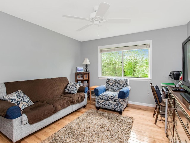 143 Flintlock Way Unit D, Yorktown Heights, NY 10598 - living area featuring light wood-style flooring, baseboards, and a ceiling fan