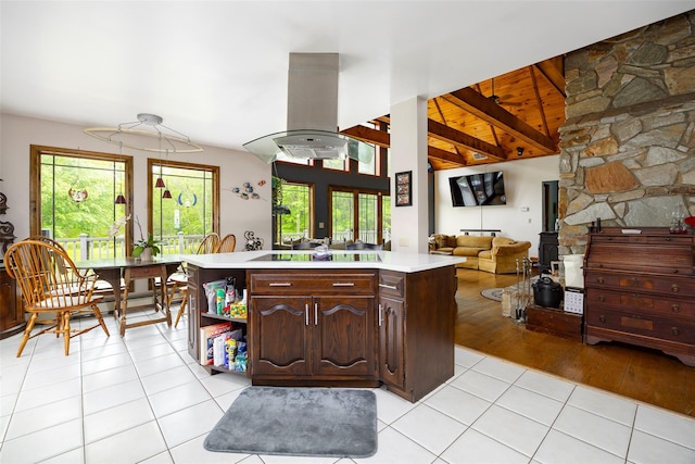129 Clinton Corners Rd, Salt Point, NY 12578 - kitchen featuring open floor plan, light tile patterned floors, healthy amount of natural light, and light countertops