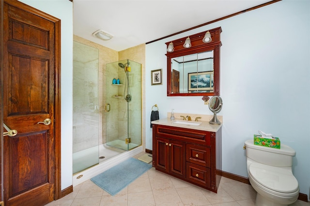 129 Clinton Corners Rd, Salt Point, NY 12578 - full bath with toilet, vanity, a stall shower, baseboards, and tile patterned flooring