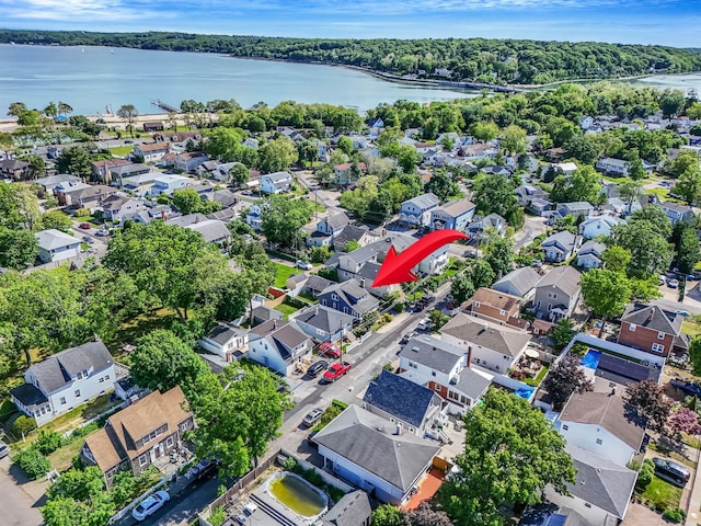 10 June Ave, Bayville, NY 11709 - aerial perspective of suburban area with a nearby body of water