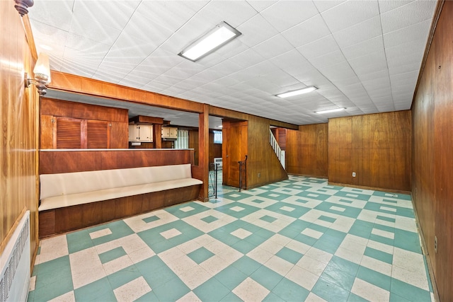 150-44 23rd Ave, Whitestone, NY 11357 - finished below grade area with wood walls and stairs
