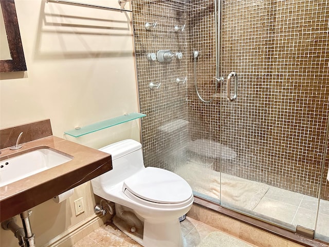 ONE Bay Club Dr Unit 18S, Bayside, NY 11360 - bathroom with toilet, a shower stall, and a sink