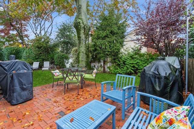 12 5th Pl, Garden City, NY 11530 - view of patio with outdoor dining space and grilling area
