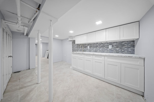 114-23 Sutter Ave, South Ozone Park, NY 11420 - finished below grade area with a sink and recessed lighting