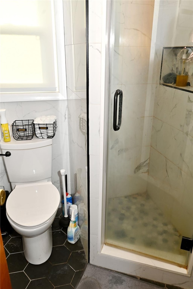 1510 Rica Pl, Valley Stream, NY 11580 - bathroom featuring a shower stall, toilet, and tile patterned floors